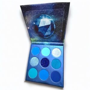 DOCOLOR SPACE 9-Color Eyeshadow Palette Blue Tones Glitter Matte Shimmer